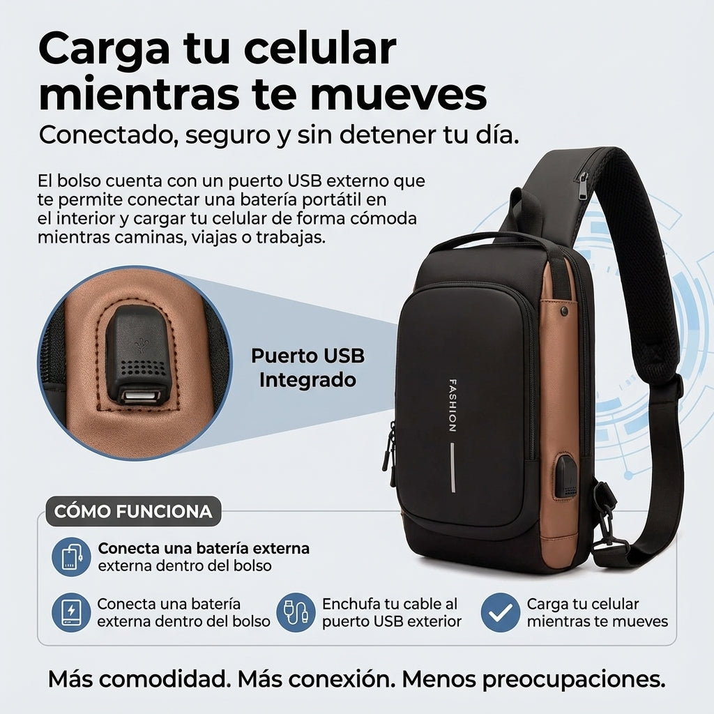 CANGURO BOLSO ANTIRROBO PARA HOMBRE