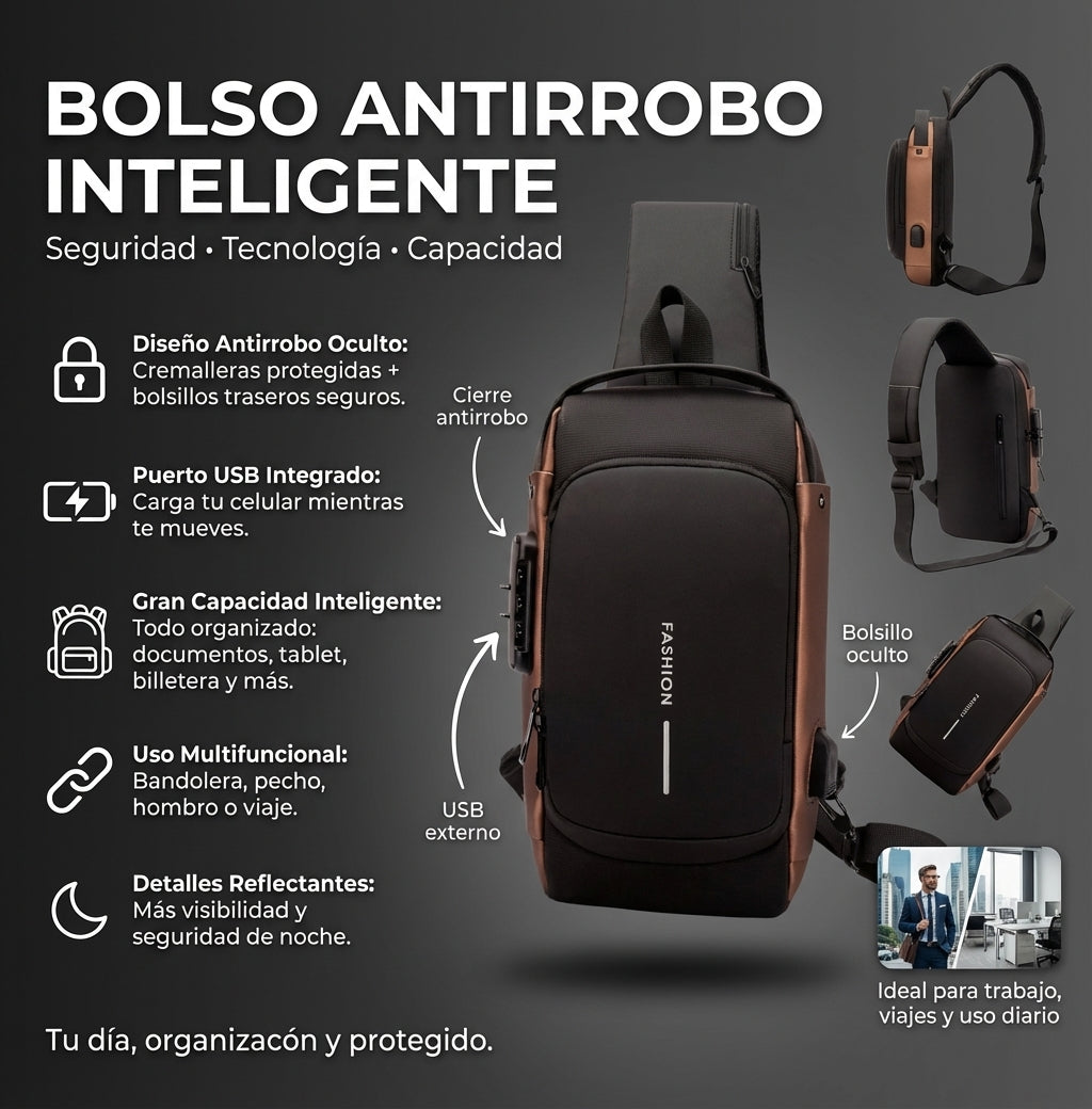 CANGURO BOLSO ANTIRROBO PARA HOMBRE