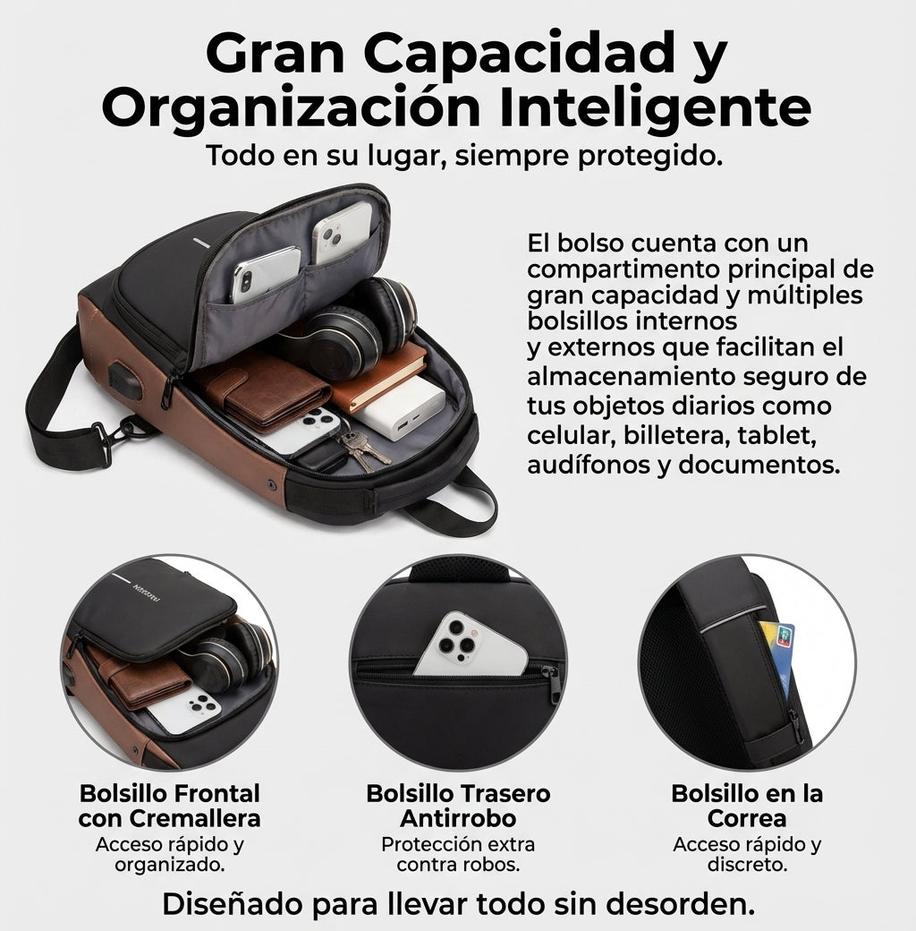 CANGURO BOLSO ANTIRROBO PARA HOMBRE